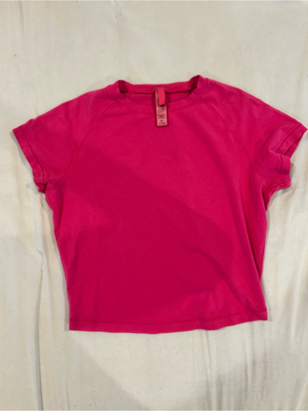 SKIMS Hot Pink Crop Tee